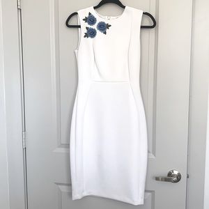 Calvin Klein fitted white dress